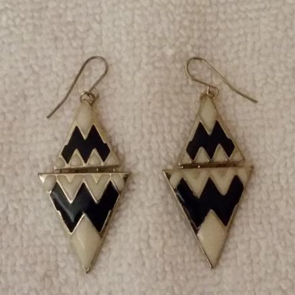 Earrings, Pierced, Triangle Design